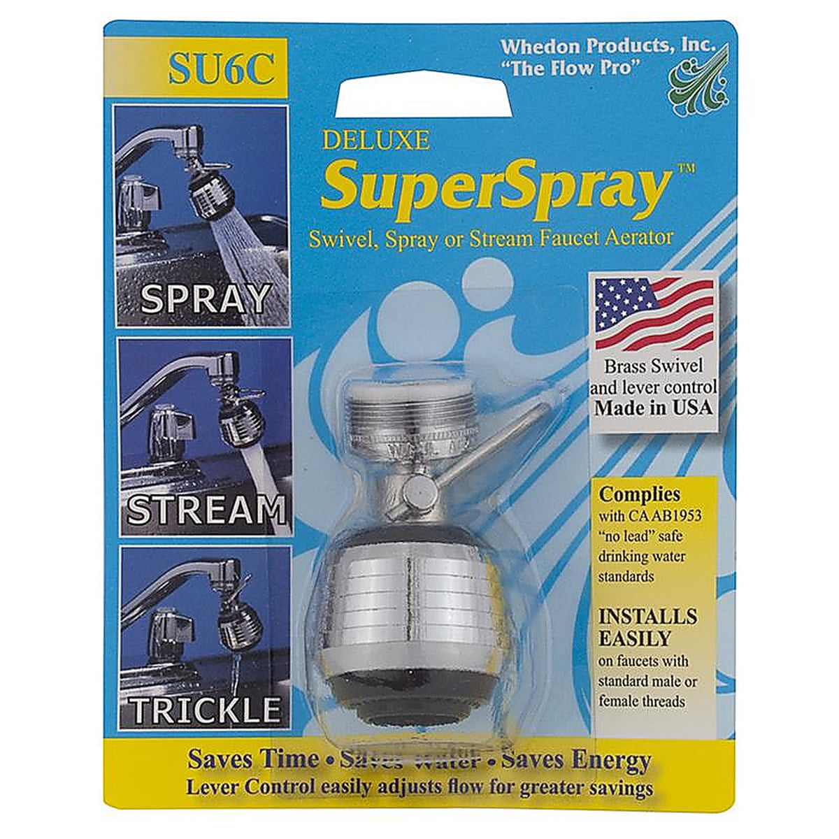 Whedon - SU6C - Superspray Dual Thread 15/16 In.- 27M X 55/64 In.-27f Chrome Swivel Sprayrator