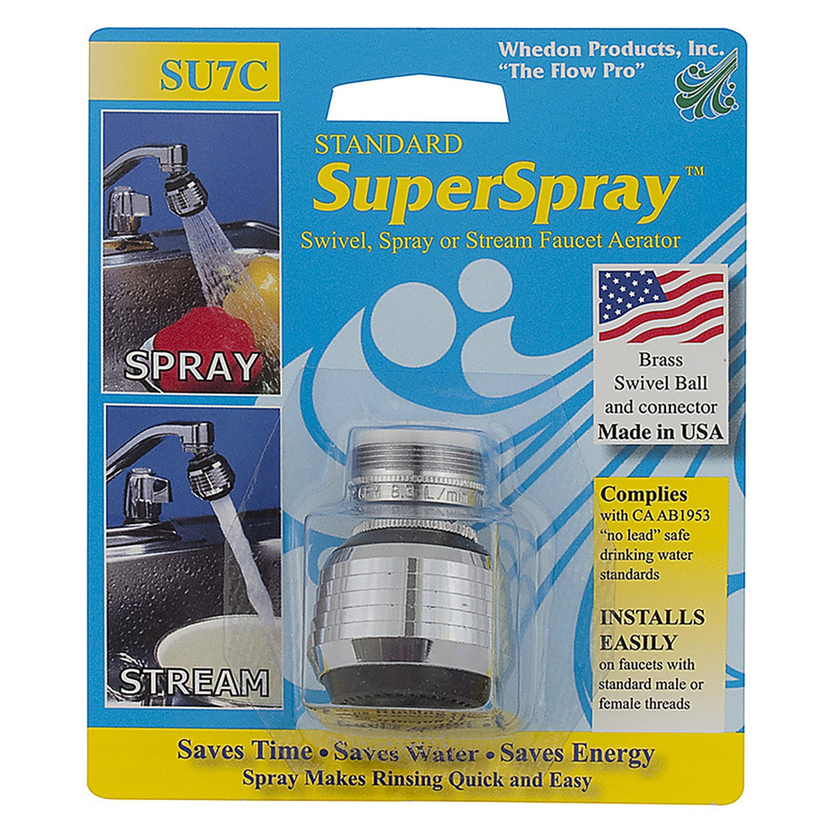 Whedon - SU7C - Superspray Dual Thread 15/16 In.- 27M X 55/64 In.-27f Chrome Swivel Sprayrator
