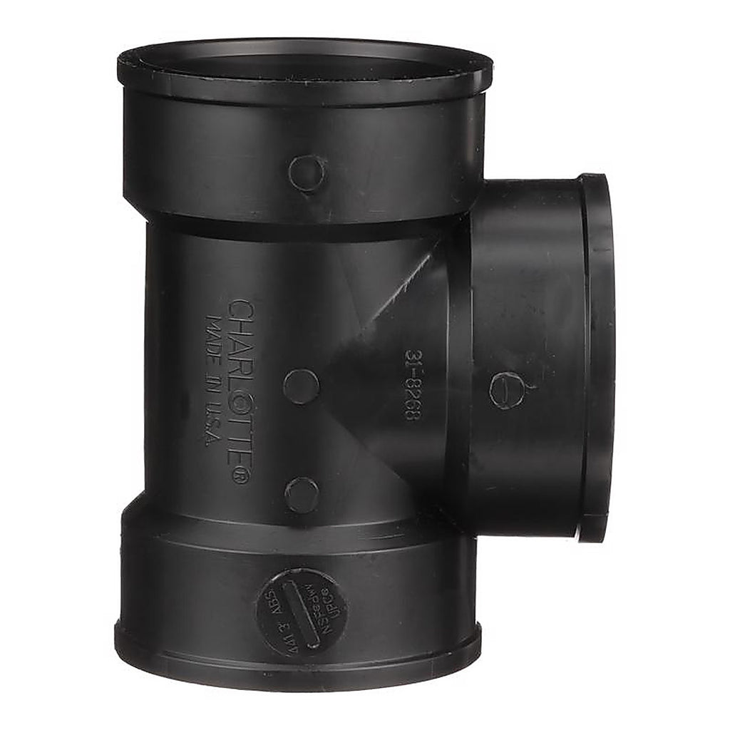 Charlotte Pipe ABS004411000 3 in. Hub x 3 in. Dia. Hub ABS Vent Tee