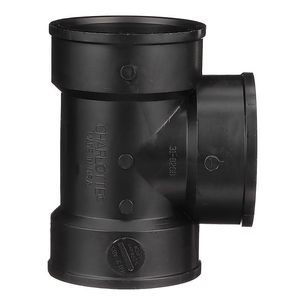 Charlotte Pipe ABS004411000 3 in. Hub x 3 in. Dia. Hub ABS Vent Tee