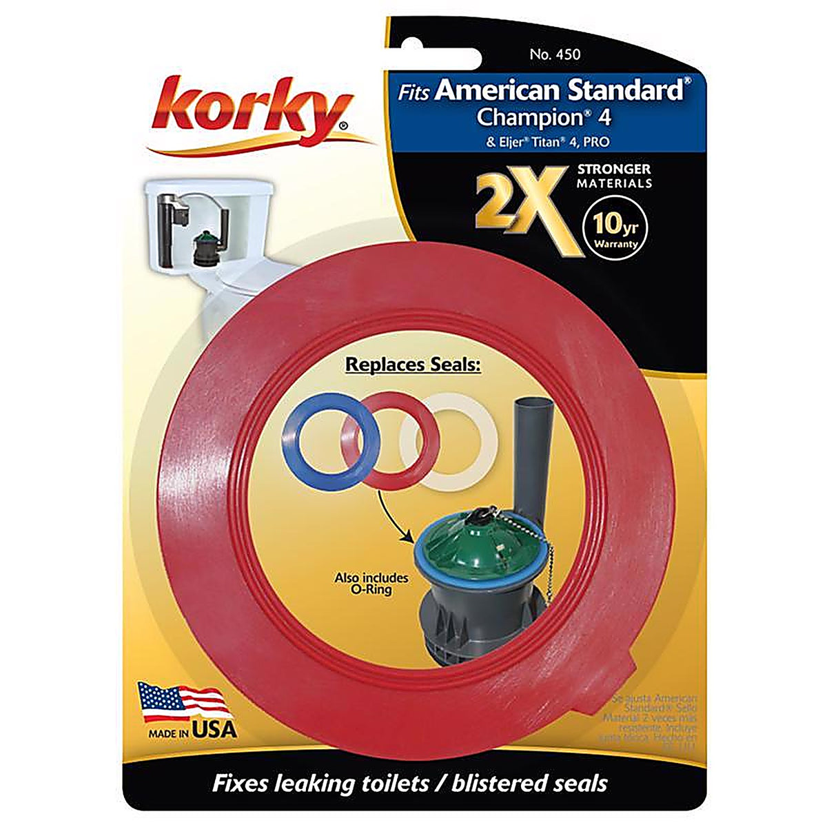 Korky 450BP Flush Valve Seal Blue For American Standard Champion 4