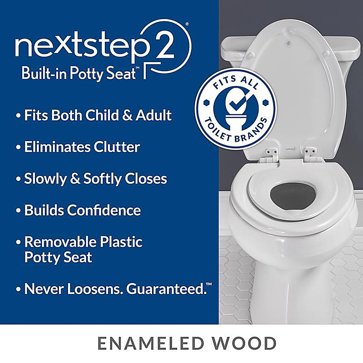 Bemis 88SLOW000 Mayfair Slow Close Round White Molded Wood Toilet Seat
