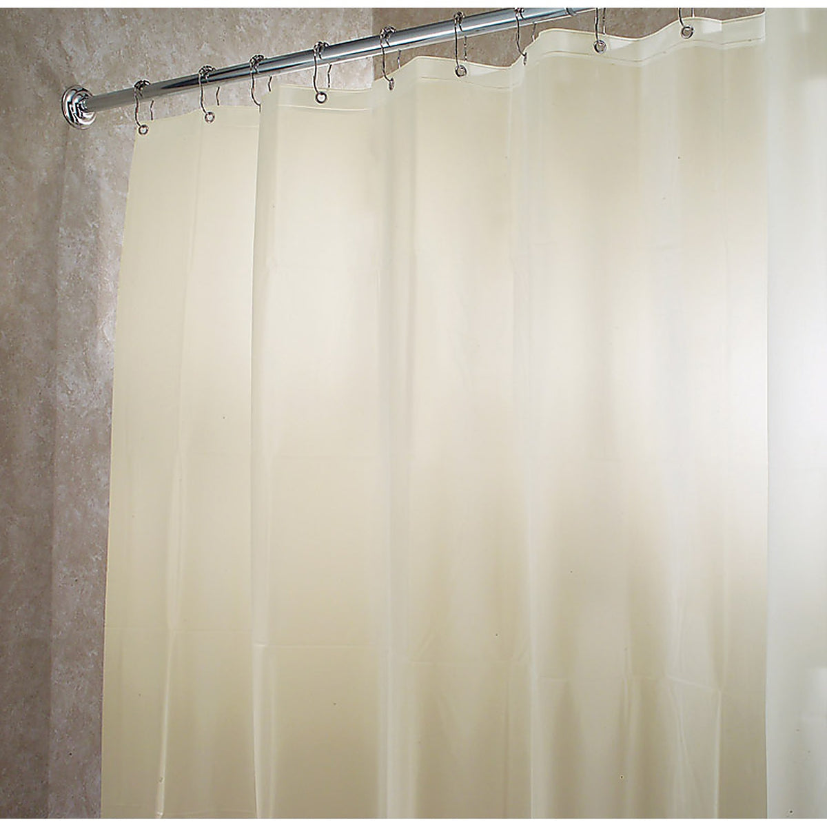 InterDesign 14755 72 in. H x 72 in. W Sand Solid Shower Curtain Vinyl