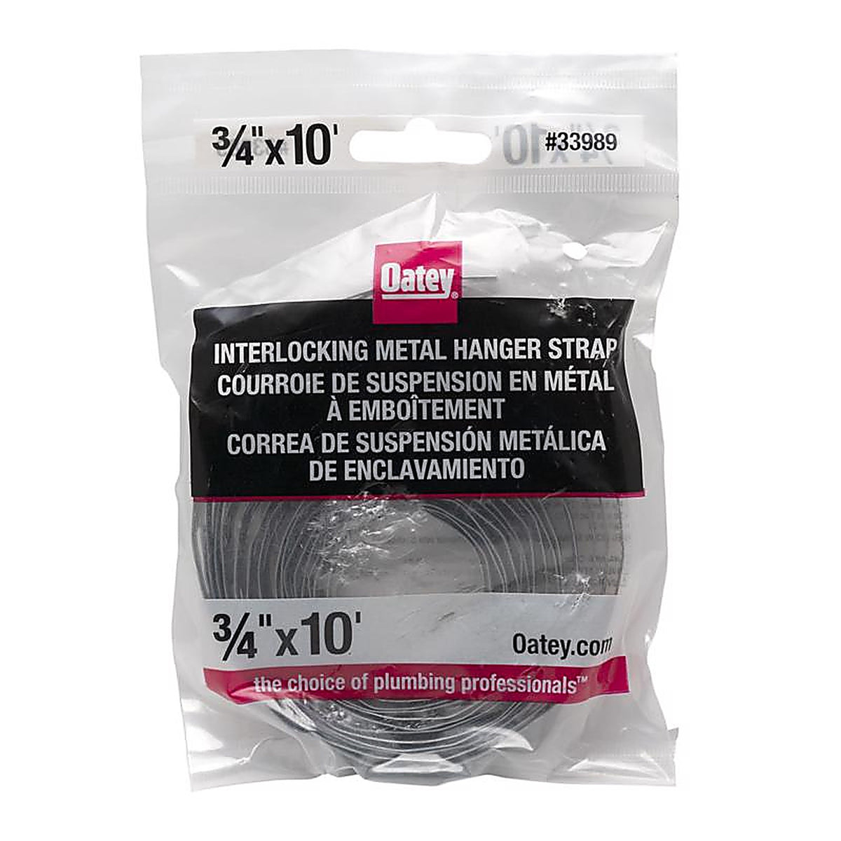 Oatey - 33989 - 10 Ft. Galvanized Galvanized Steel Hanger Strap
