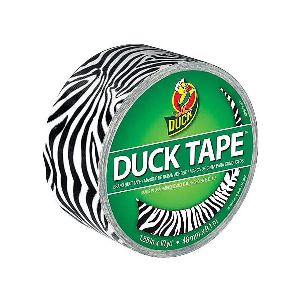 Duck 1398132 1.88 in. W x 10 yd. L Black/White Zig-Zag Zebra Duct Tape