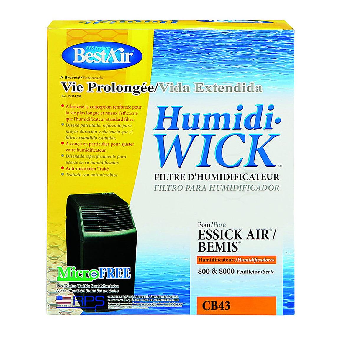 Bestair - CB43 - Humidifier Wick 1 Pack for Fits for Essickair, Bemis and Aircare