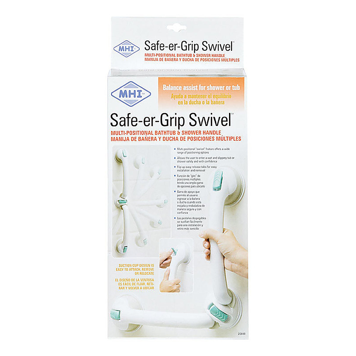 Safe-Er-Grip - 20848 - 7.8 In. L Plastic Grab Bar