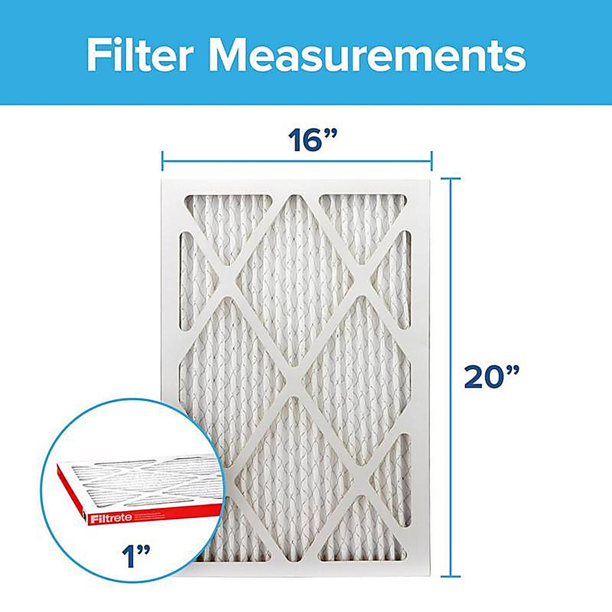 Filtrete - 9800-2PK-HDW - 16 In. W X 20 In. H X 1 In. Polypropylene 1000 Mpr Pleated Air Filter 2 Pack