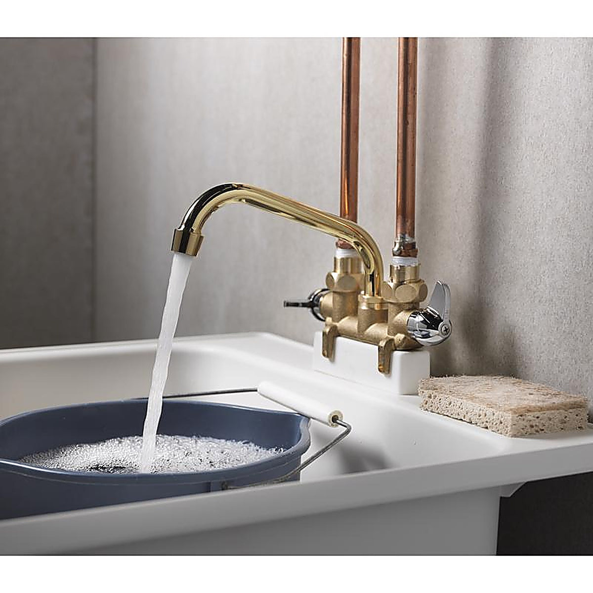Homewerks - 3310-250-RB-B - Brass Industrial Two-Handle Bathroom Sink Faucet 3-3/8 In.