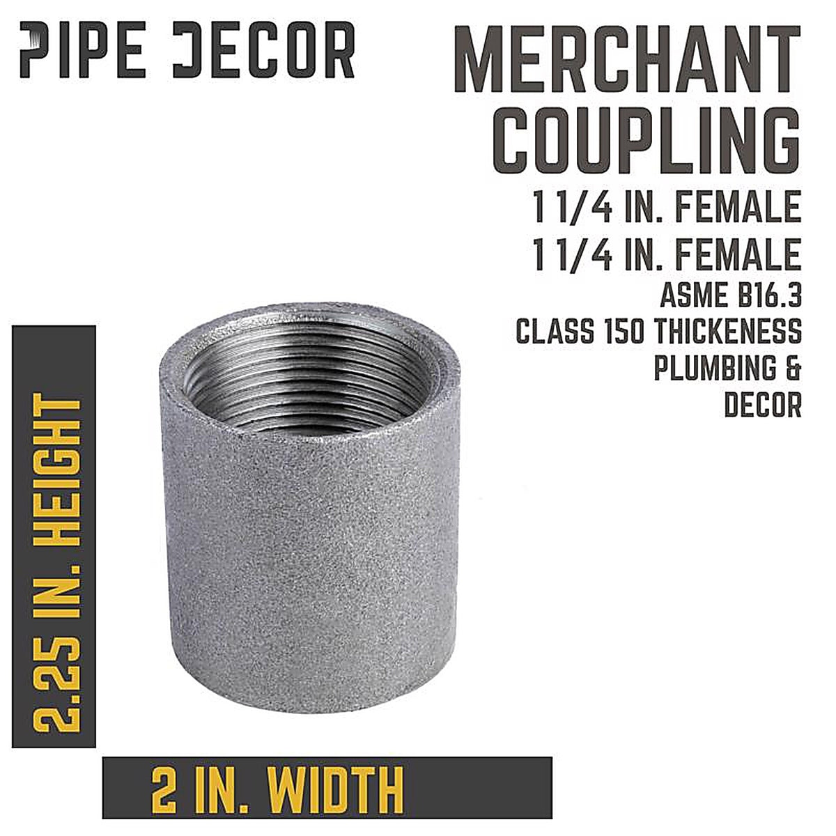STZ - 502132 - Industries 1-1/4 In. Fip Each X 1-1/4 In. D Fip Black Steel Coupling