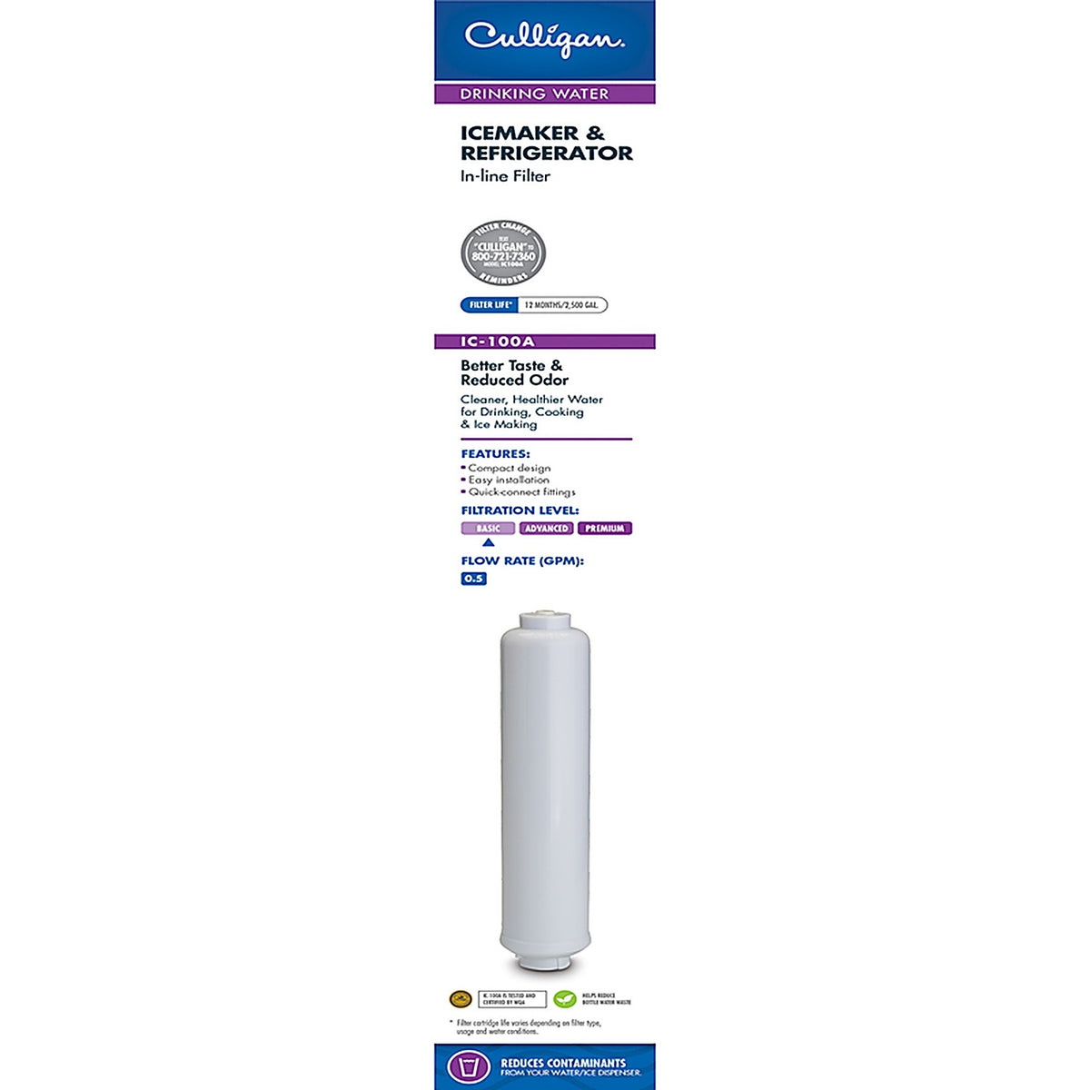 Culligan IC-100A Icemarker/Refrigerator Filter For IC-100A
