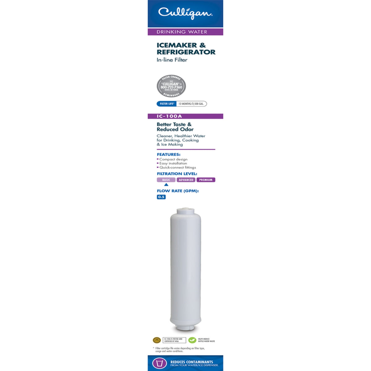 Culligan IC-100A Icemarker/Refrigerator Filter For IC-100A