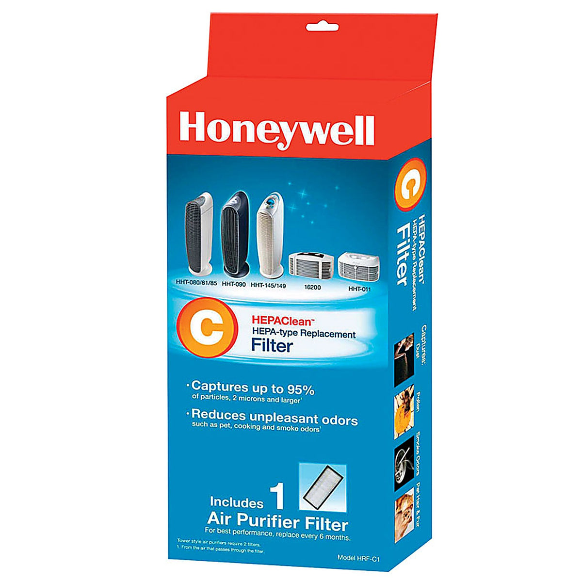 Honeywell HRF-C1 HEPAClean 4.9 in. H X 1.6 in. W Round Air Purifier Filter