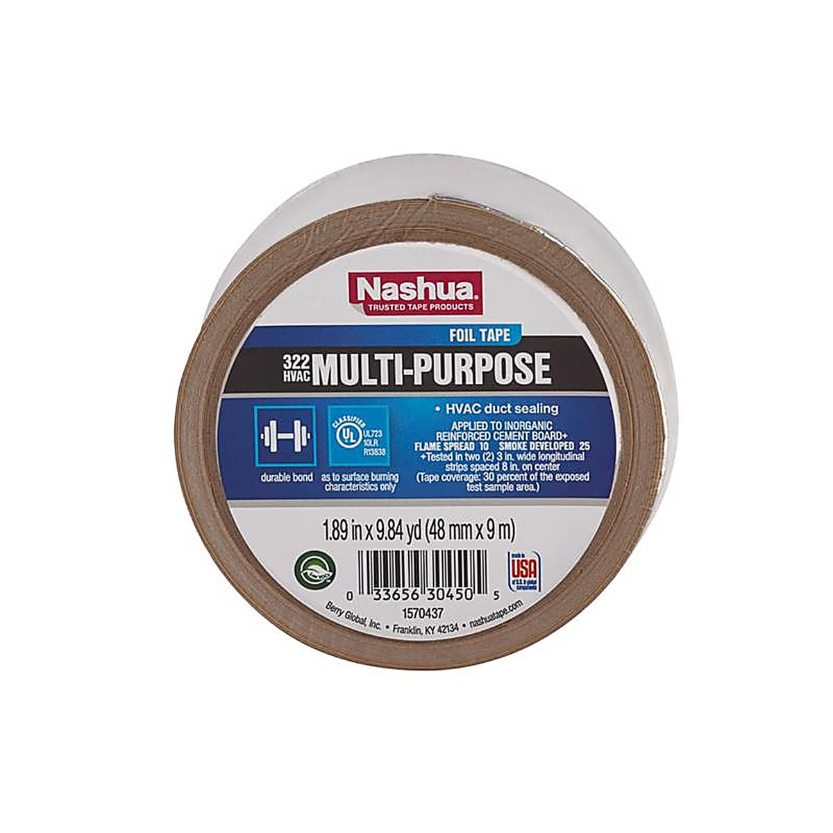 Nashua - 1087626 - 1.89 In. W X 9.8 Yd L Silver Foil Tape
