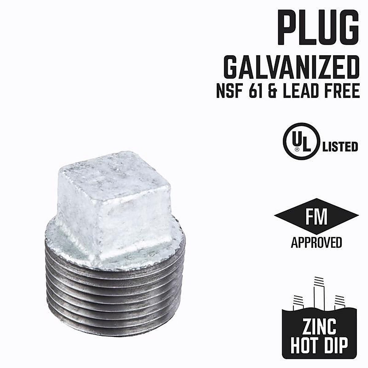 STZ - 351P-212 - Industries 2-1/2 In. MIP Each Galvanized Malleable Iron Plug