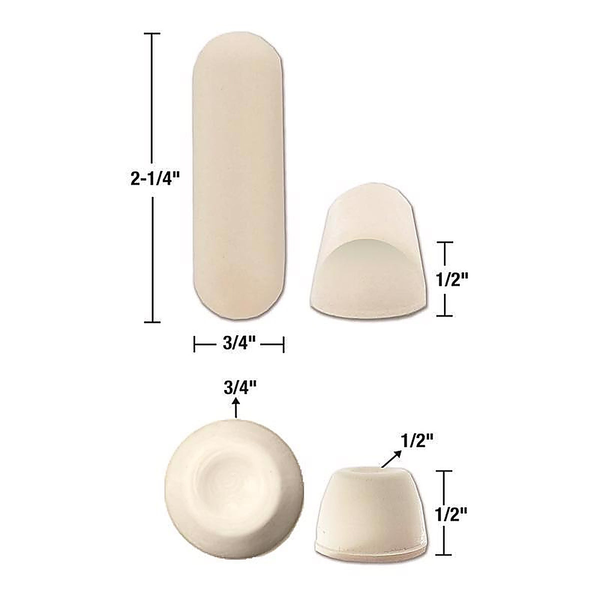 Danco - 9D00010062 - Toilet Seat Bumpers White Rubber