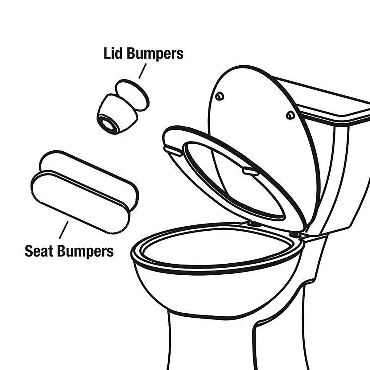 Danco - 9D00010062 - Toilet Seat Bumpers White Rubber