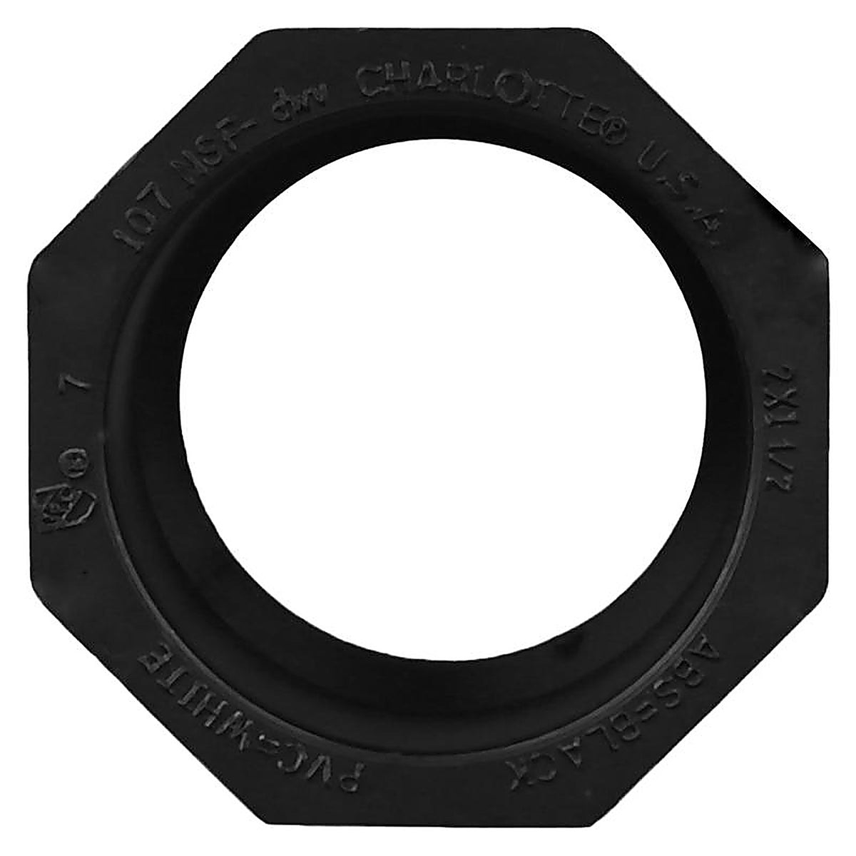 Charlotte Pipe ABS001070800 2 in. Hub x 1-1/2 in. Dia. Spigot ABS Flush Bushing