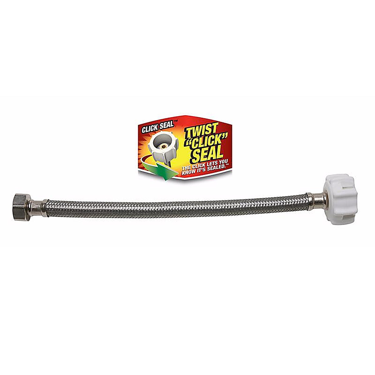 Fluidmaster - B1T20CS - 3/8 In. Compression X 7/8 In. D Ballcock 20 In. Braided Stainless Steel Toilet Supply Li