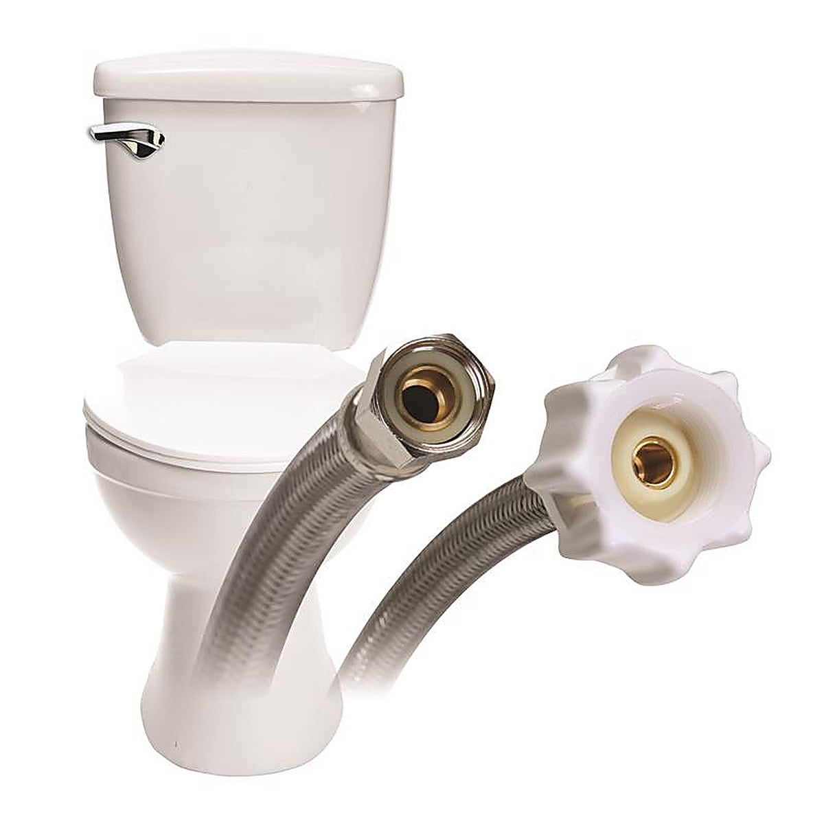 Fluidmaster - B1T20CS - 3/8 In. Compression X 7/8 In. D Ballcock 20 In. Braided Stainless Steel Toilet Supply Li