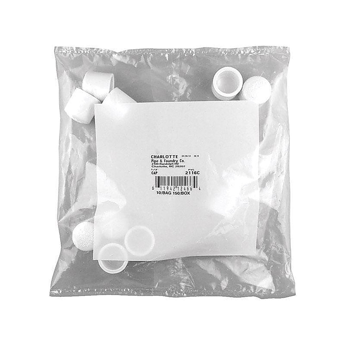 Charlotte Pipe PVC02116C0600 Schedule 40 1/2 in. Slip PVC Cap