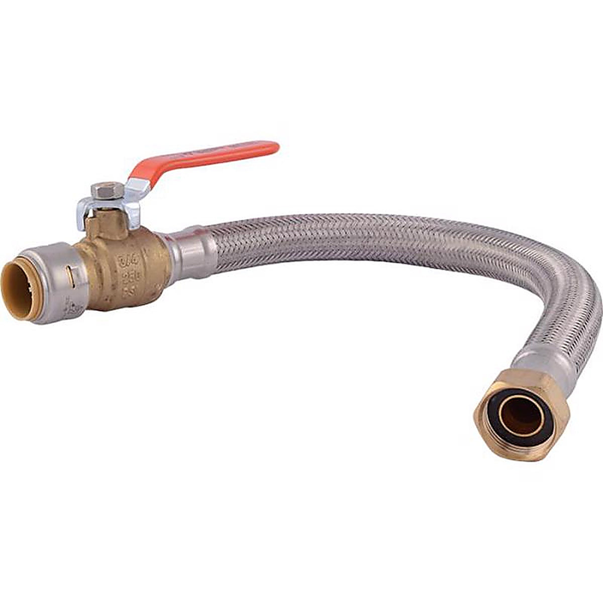 SharkBite U3088FLEX18BVLF 3/4 in. Push Fit x 3/4 in. Dia. FIP 18 in. Stainless Steel Supply Line