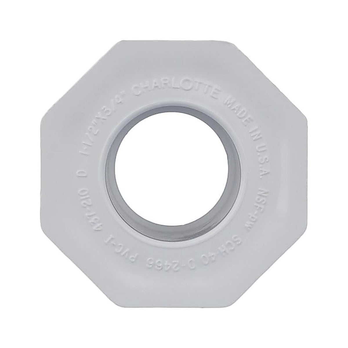 Charlotte Pipe PVC021071100 Schedule 40 1-1/2 in. Spigot x 3/4 in. Dia. Slip PVC Reducing Bushing