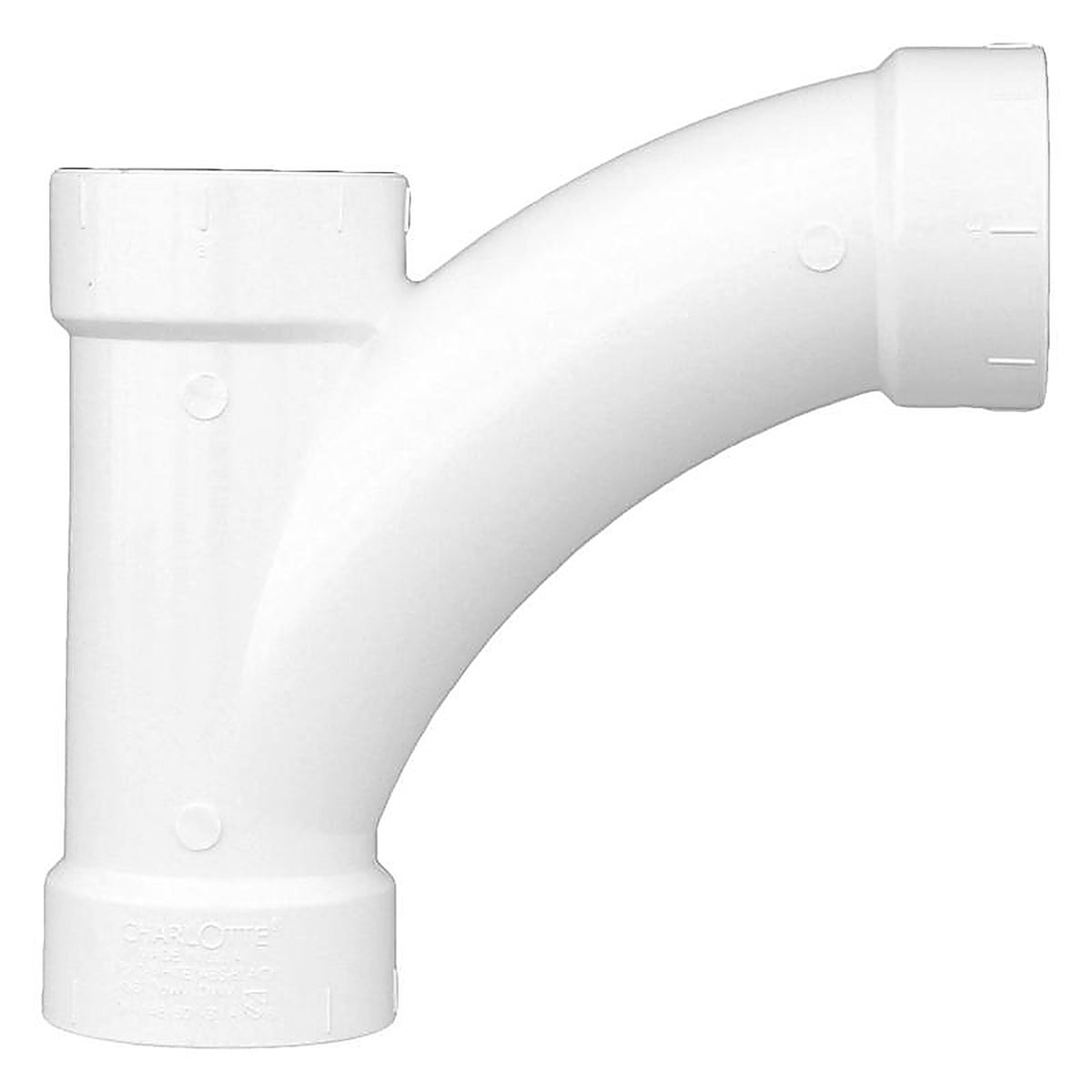 Charlotte Pipe PVC005011000 Schedule 40 3 in. Hub x 3 in. Dia. Hub PVC Long Turn Wye