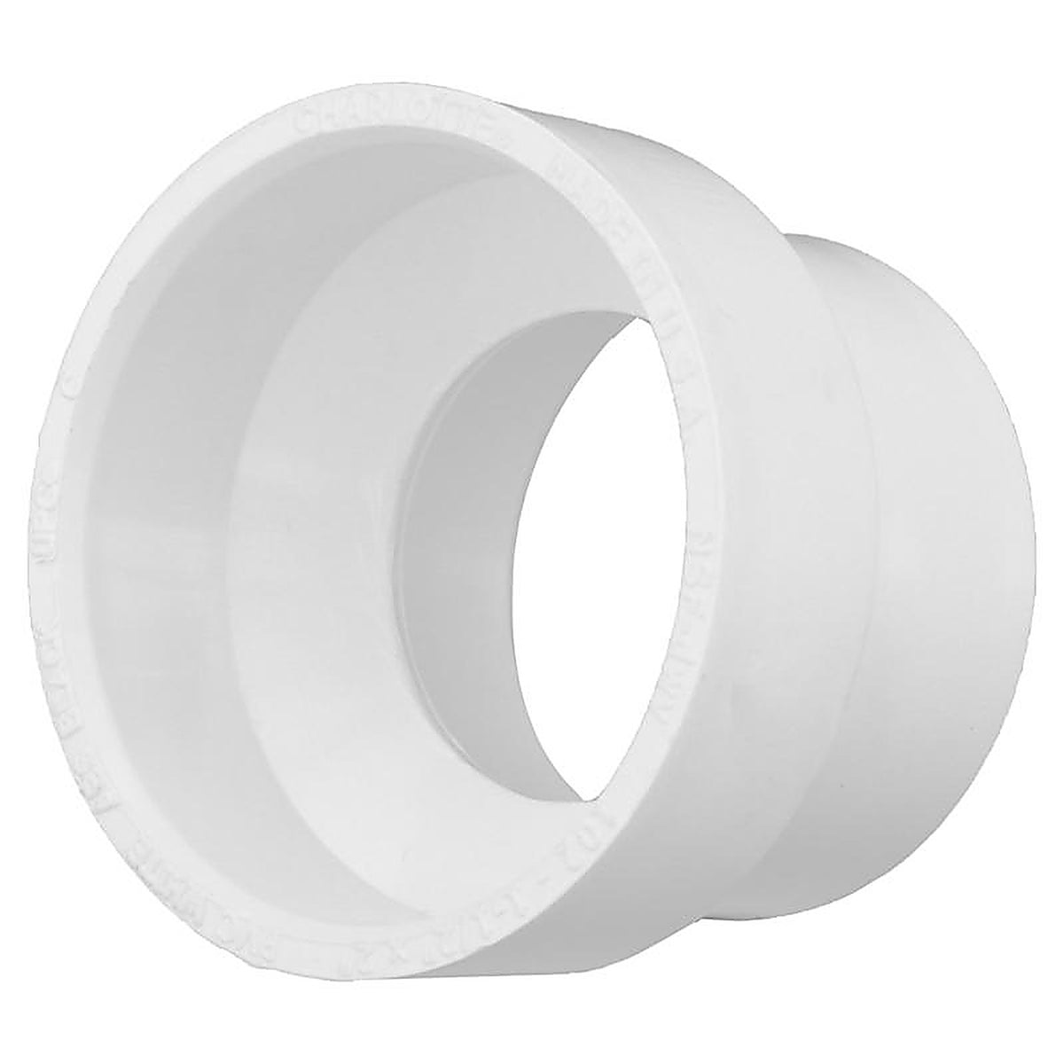 Charlotte Pipe PVC001020600 Schedule 40 1-1/2 in. Hub x 2 in. Dia. Hub PVC Reducing Coupling