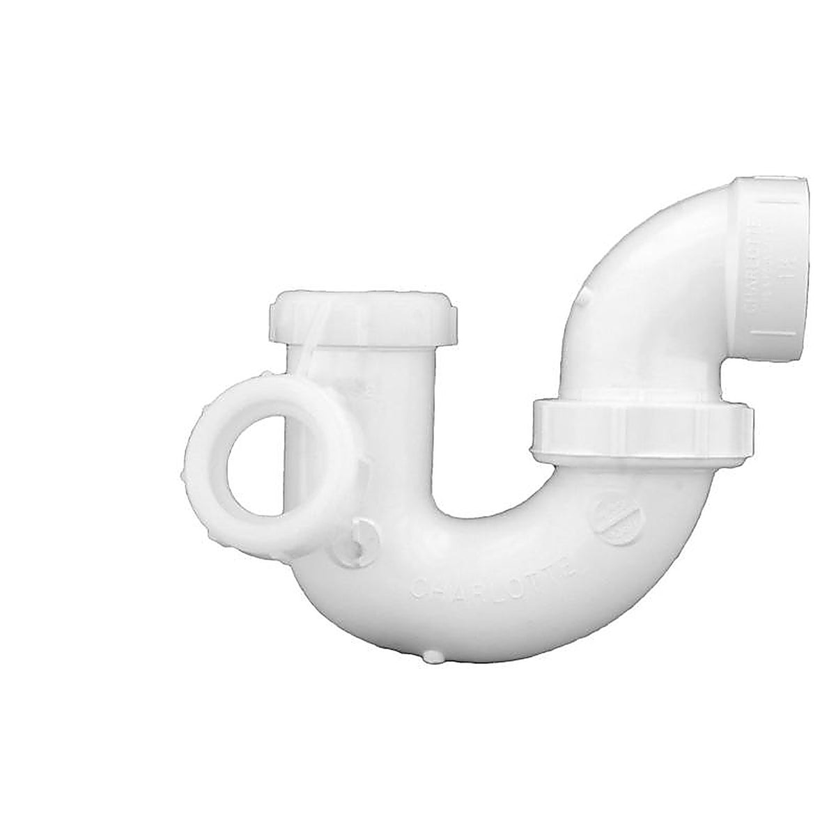 Charlotte Pipe PVC00711P0600 Schedule 40 1-1/2 in. Hub x 1-1/2 in. Dia. Slip PVC P-Trap with Union