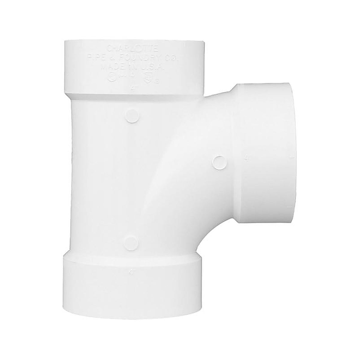 Charlotte Pipe PVC004001400 Schedule 40 4 in. Hub x 4 in. Dia. Hub PVC Sanitary Tee