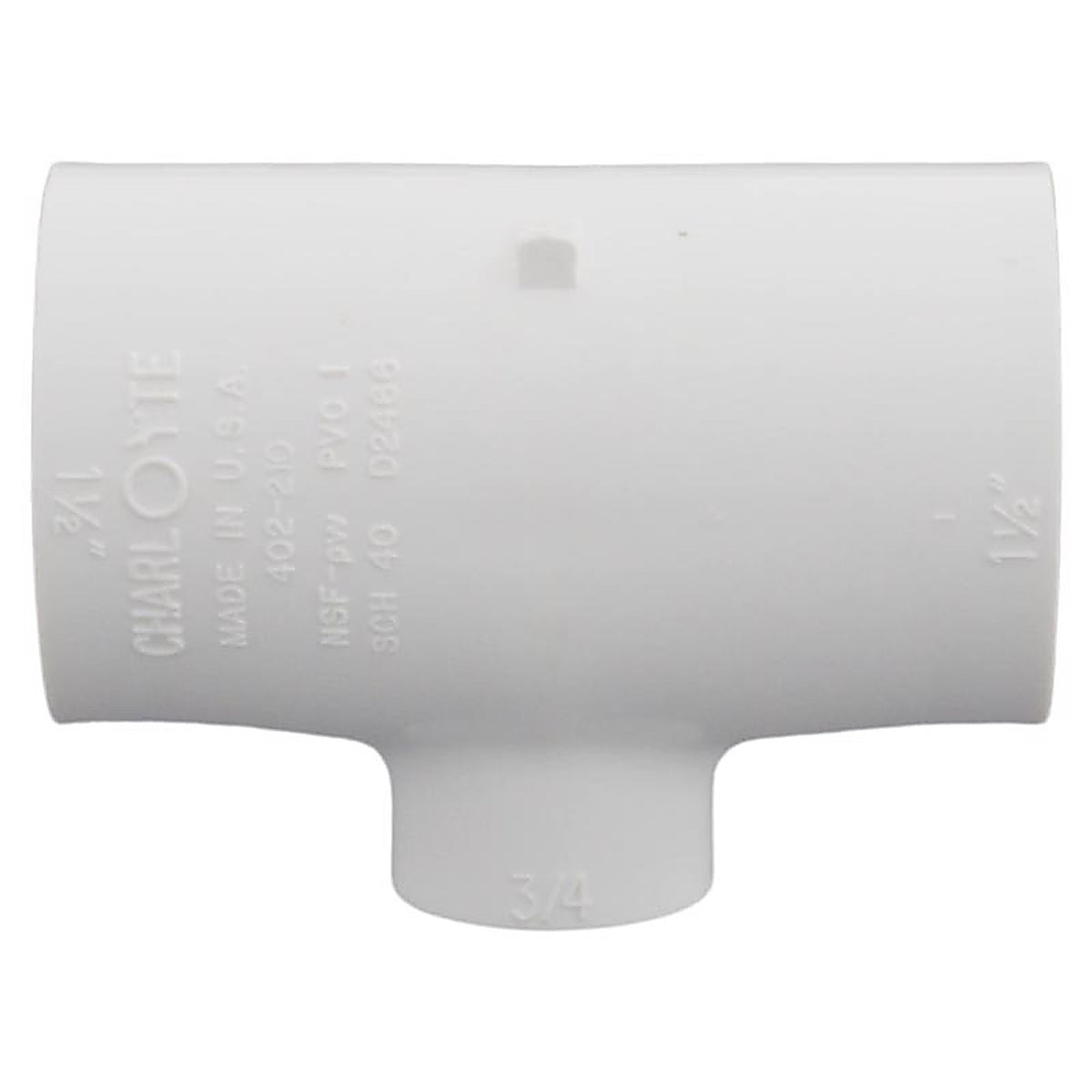 Charlotte Pipe PVC024013800 Schedule 40 3/4 in. Slip x 1-1/4 in. Dia. Slip PVC Reducing Tee
