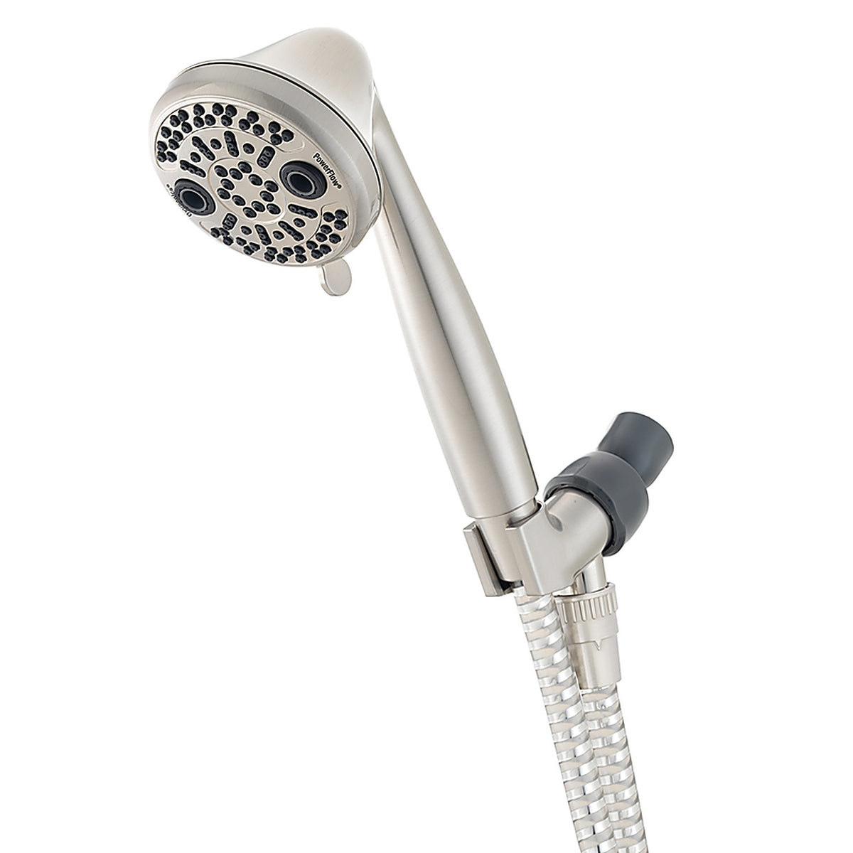 Oxygenics - 87446 - Powerflow Brushed Nickel Abs Plastic 3 Settings Handheld Showerhead 1.75 GPM