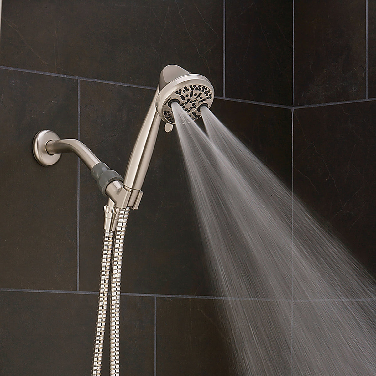 Oxygenics - 87446 - Powerflow Brushed Nickel Abs Plastic 3 Settings Handheld Showerhead 1.75 GPM