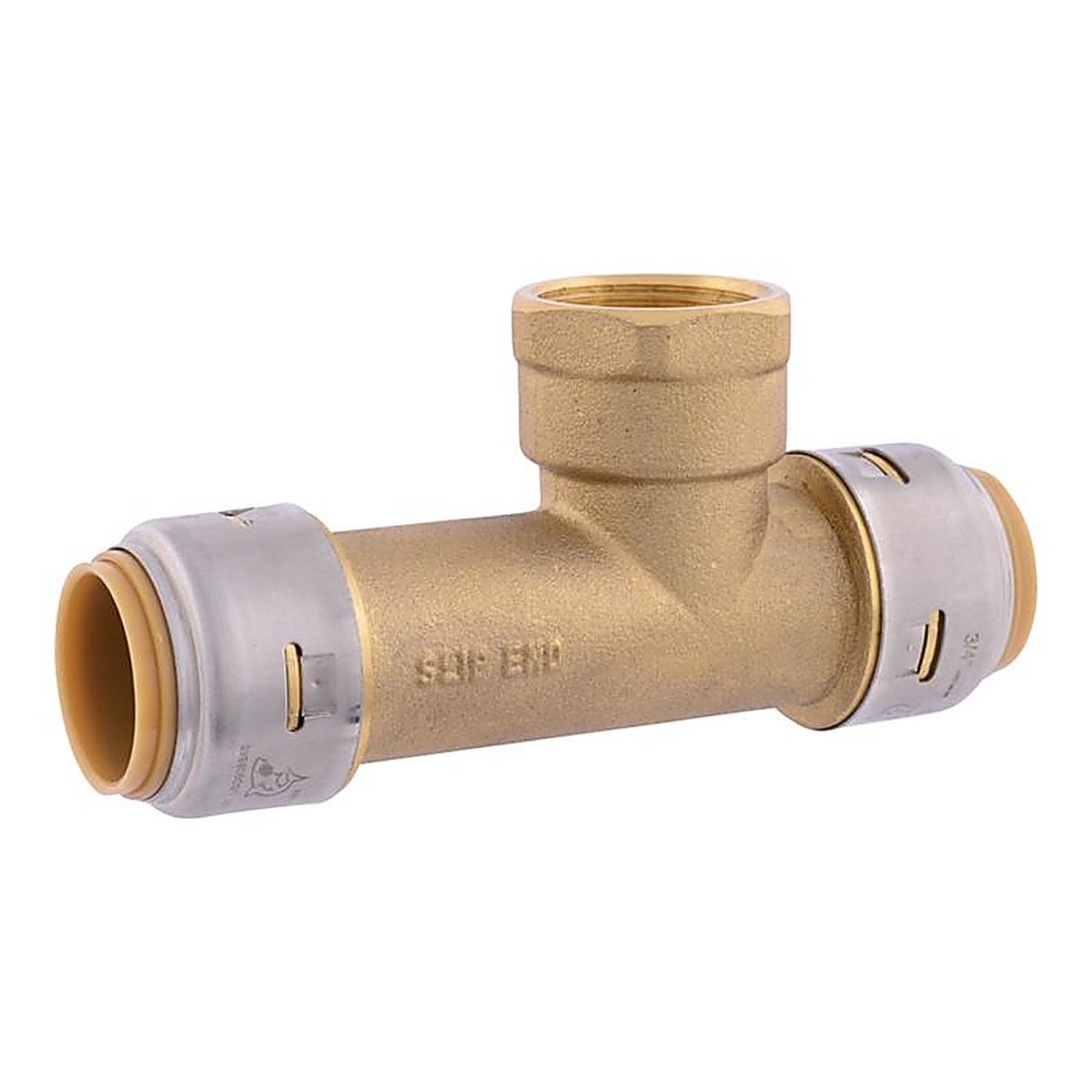 SharkBite U3486LFA 3/4 in. Push x 3/4 in. Dia. FPT Brass Threaded Center Tee
