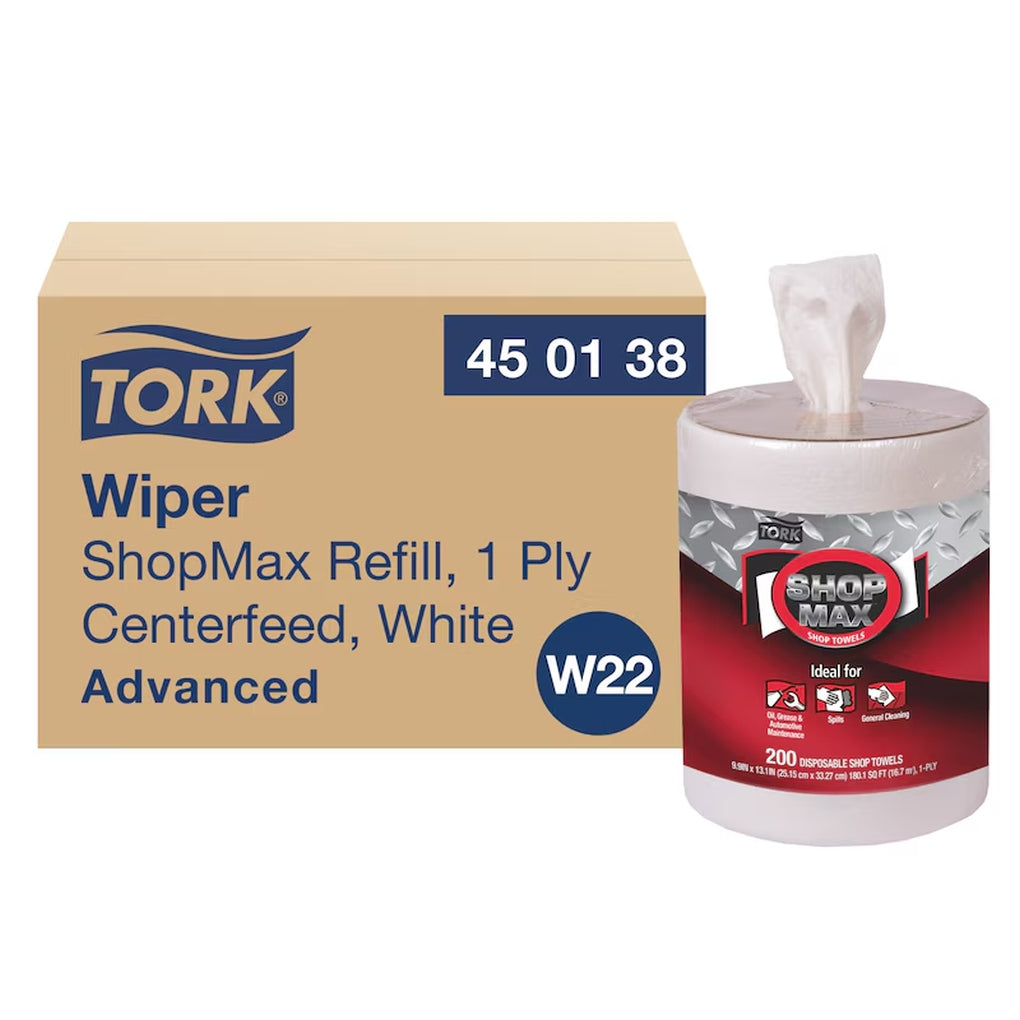 Tork/Essity 450138 Tork Advanced ShopMax Wiper 450, Centerfeed Refill (2 Pack)