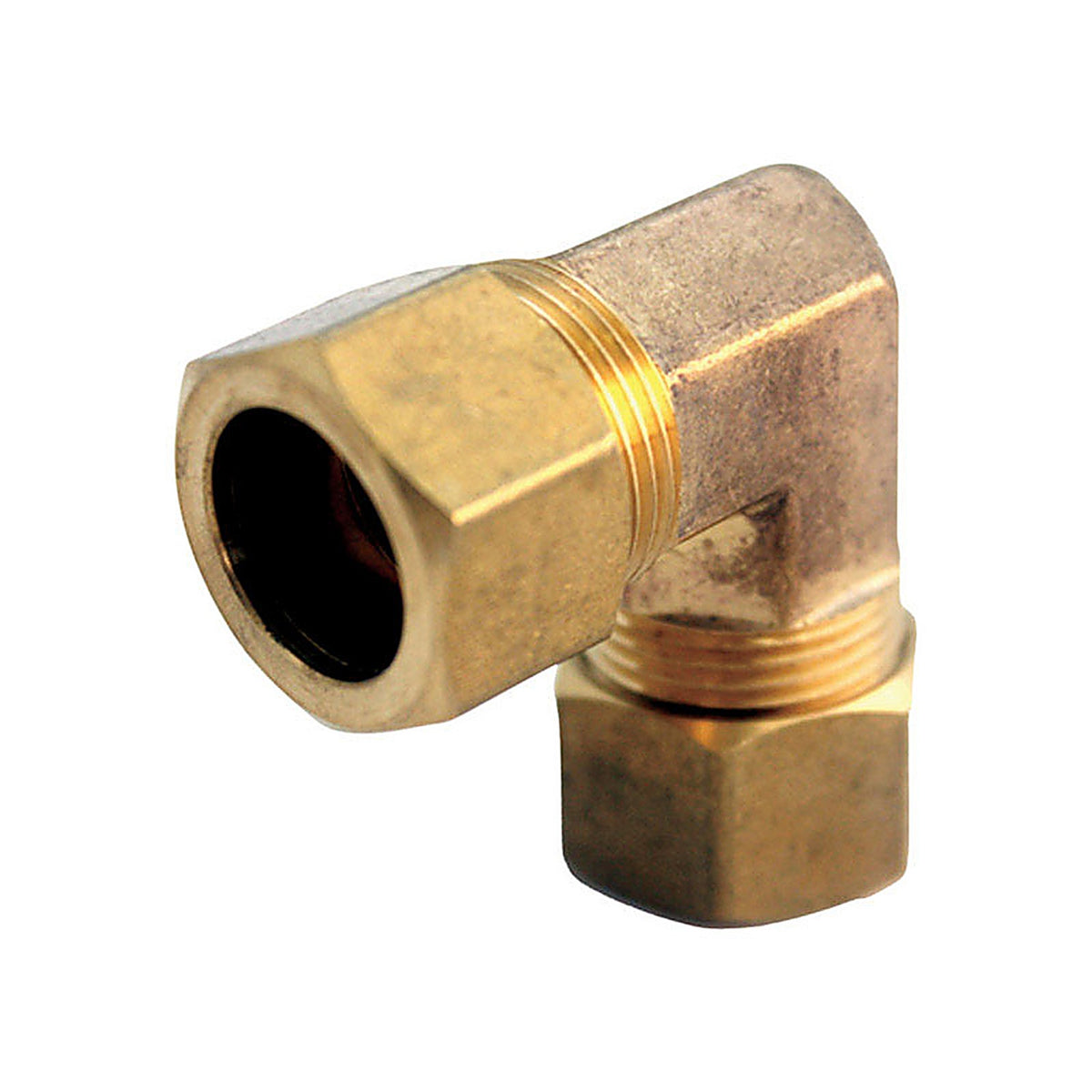 JMF 4503603 5/8 in. Compression x 3/8 in. Dia. Compression Brass 90 Degree Elbow