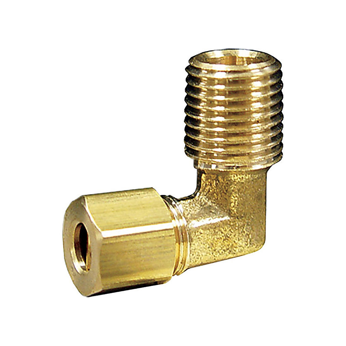 JMF 4503702 7/8 in. Compression x 3/4 in. Dia. MPT Brass 90 Degree Street Elbow