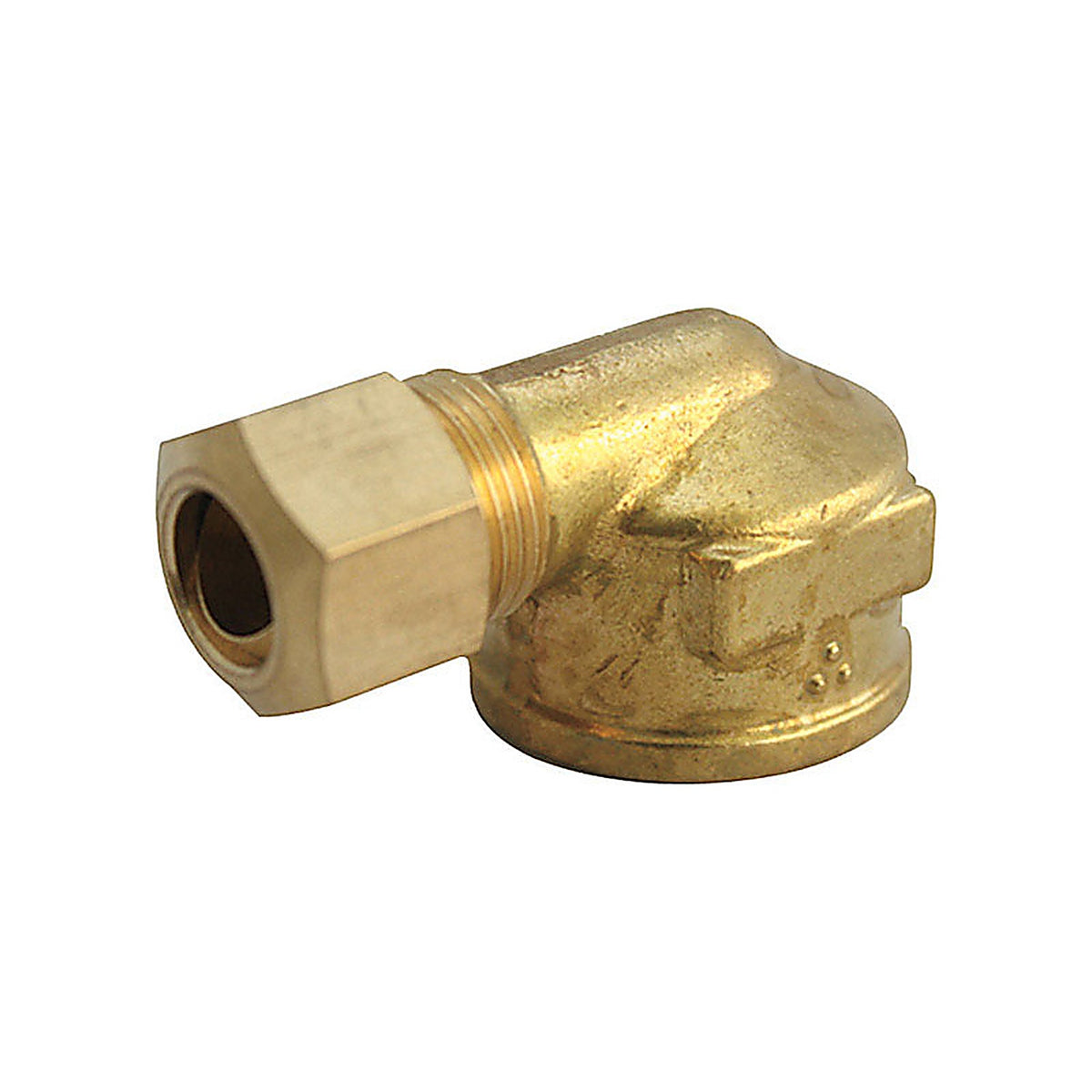 JMF 4503744 3/8 in. Compression x 1/4 in. Dia. FPT Brass 90 Degree Elbow