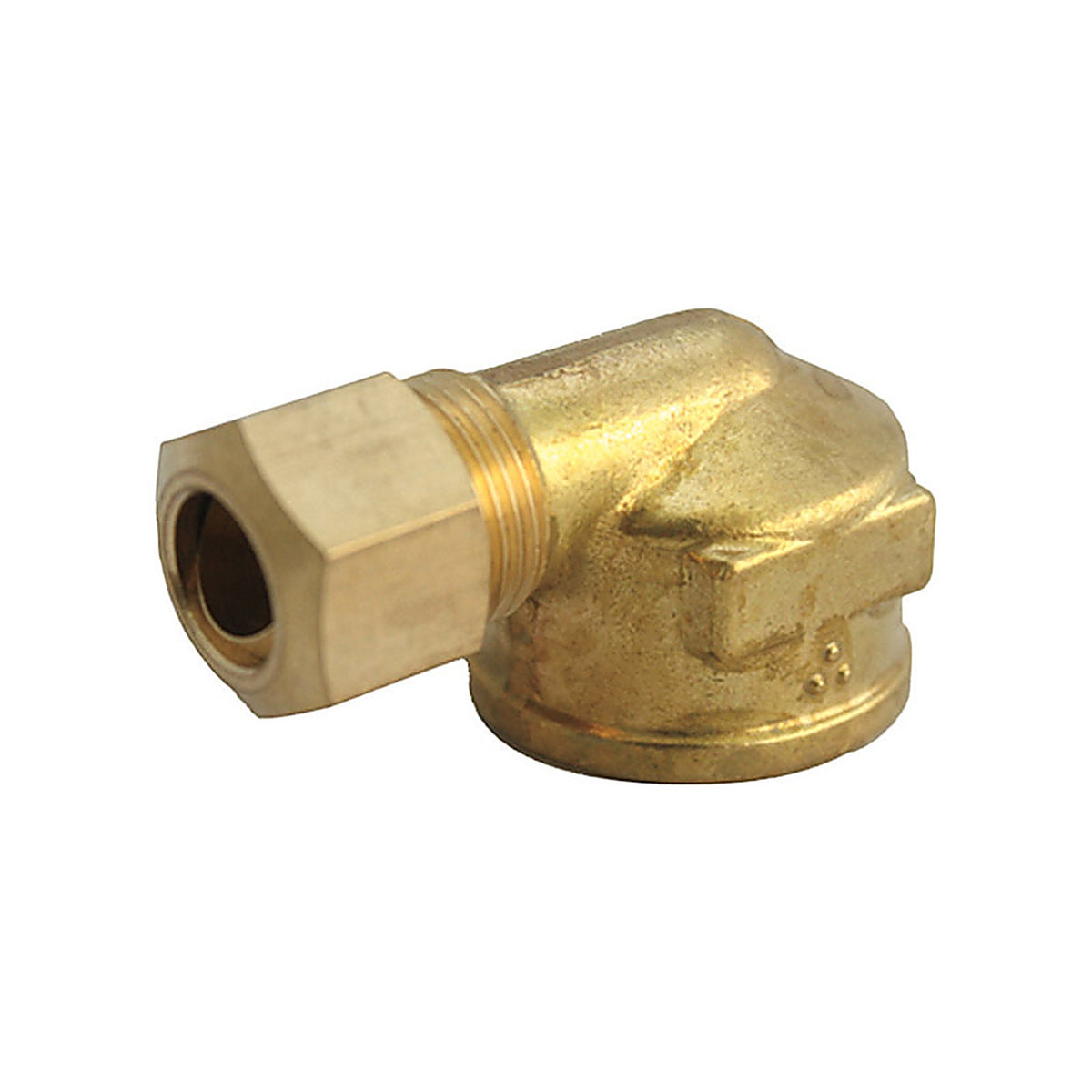 JMF 4503769 3/8 in. Compression x 1/2 in. Dia. FPT Brass 90 Degree Elbow