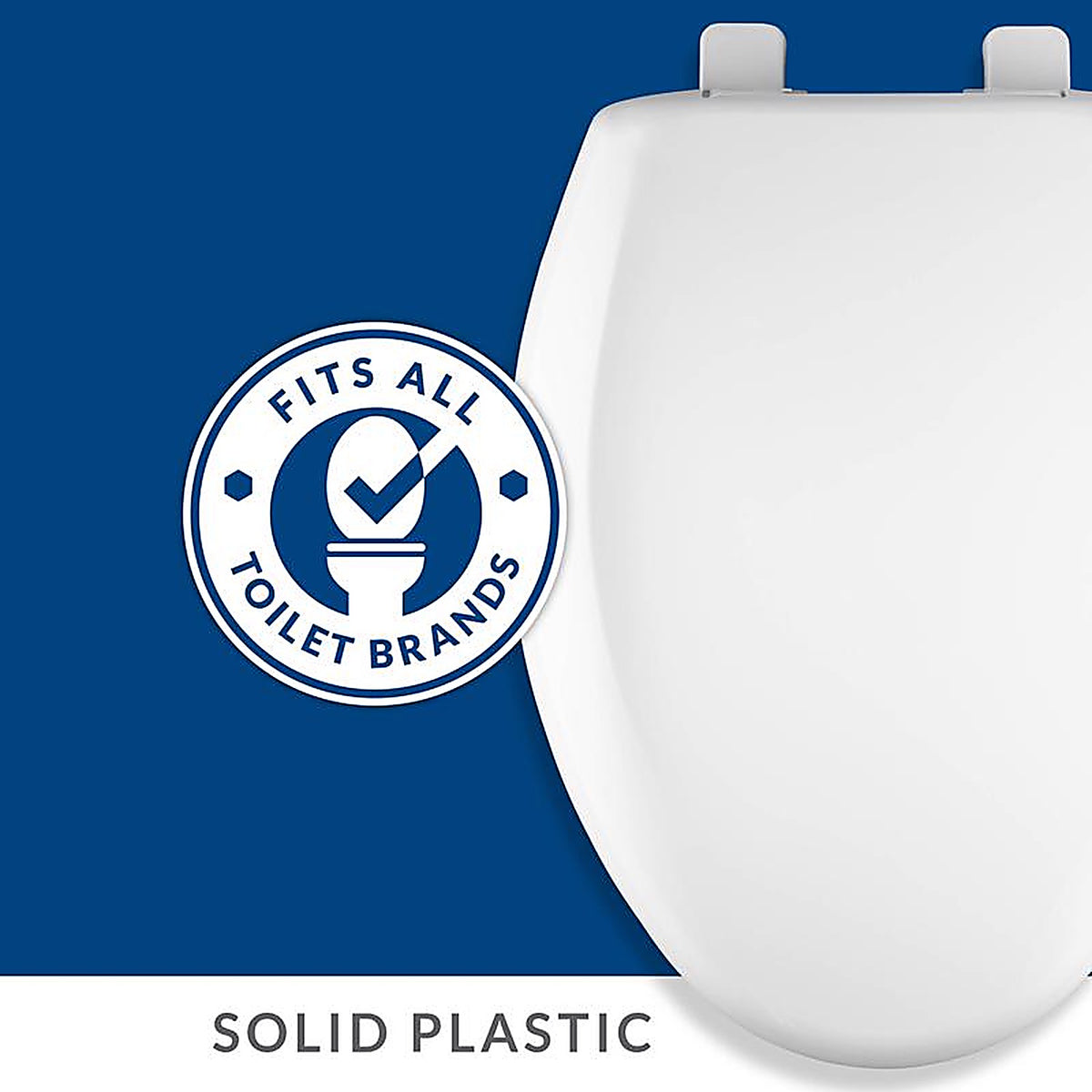 Bemis 1250TTA-000 Elongated White Plastic Toilet Seat