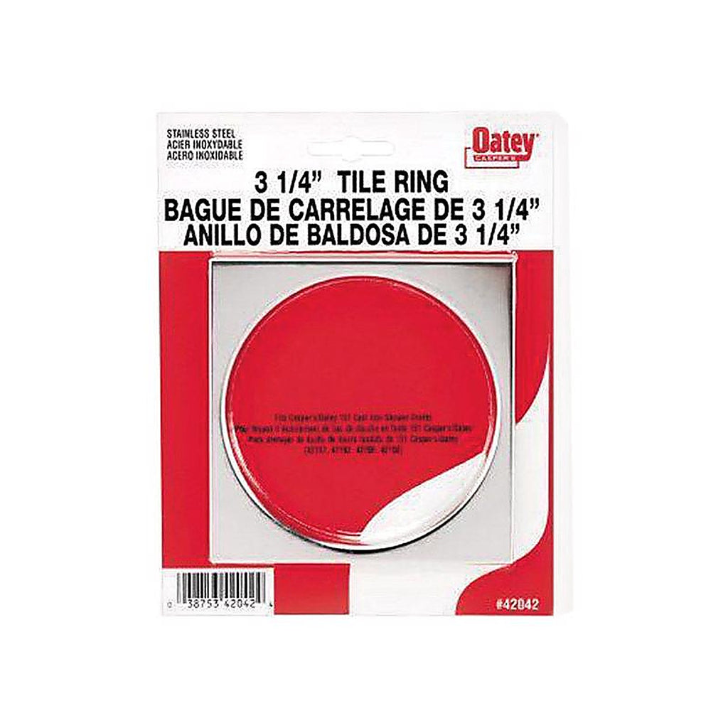 Oatey 42042 3-1/4 in. Dia. Stainless Steel Square Tile Ring