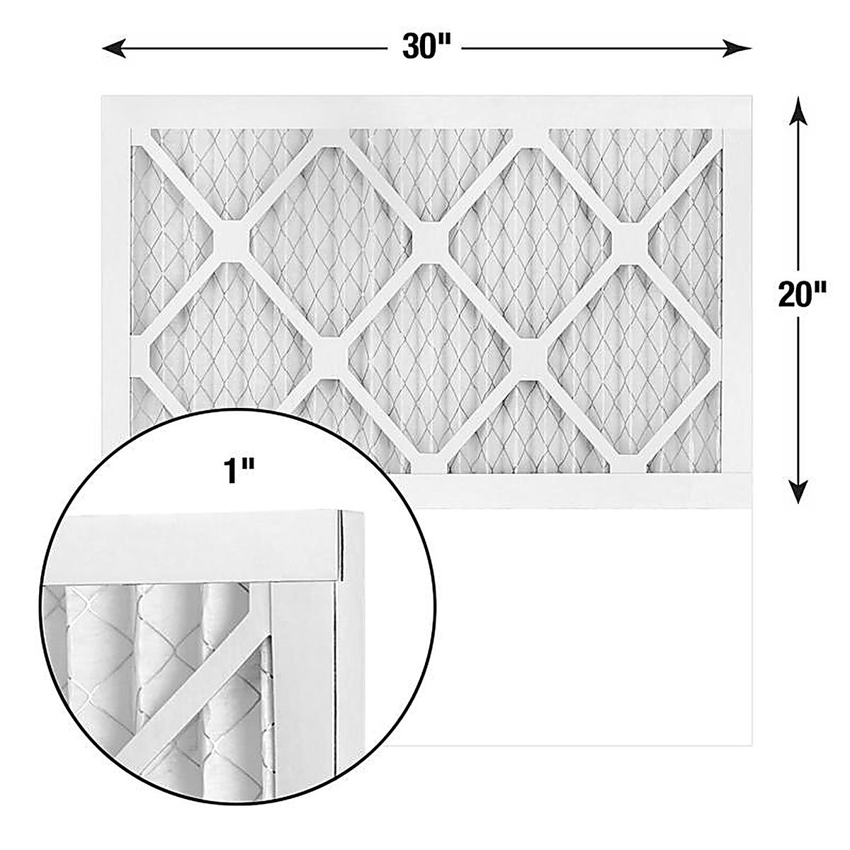 AAF Flanders - 80055G013020 - Prepleat LPD SC M10 30 In. W X 20 In. H X 1 In. Synthetic 10 MERV Pleated Air Filter 1
