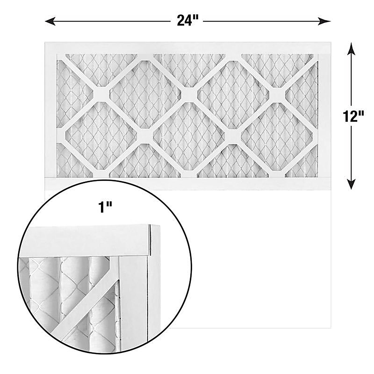 AAF Flanders - 80055G012412 - Prepleat LPD SC M10 24 In. W X 12 In. H X 1 In. Synthetic 10 MERV Pleated Air Filter 1