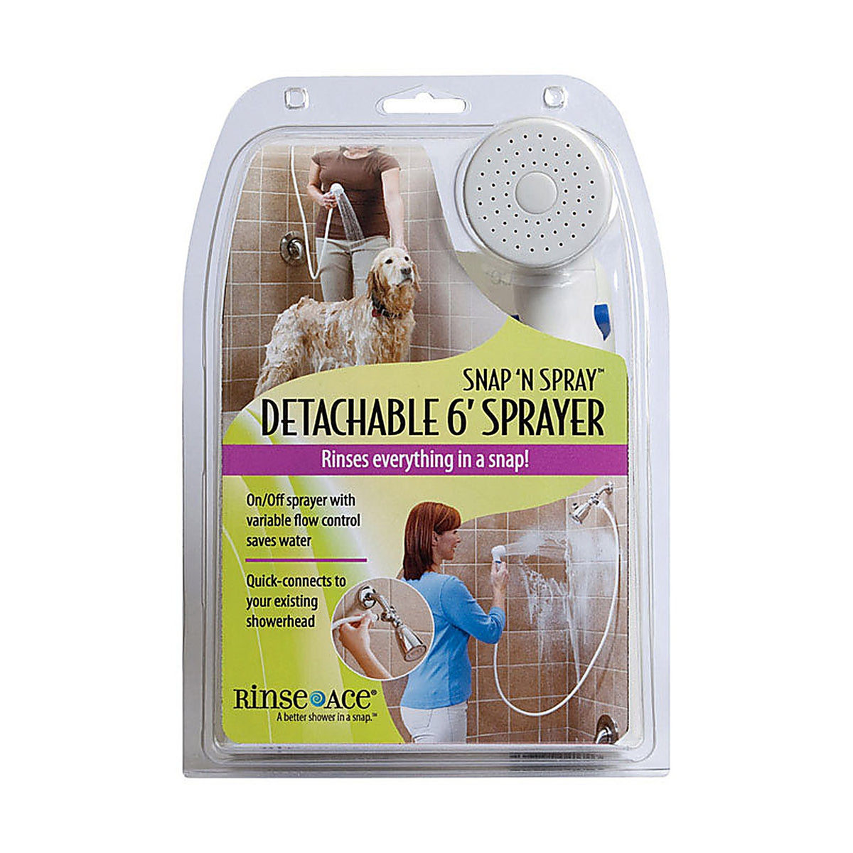 Rinse Ace - 4175 - Snap N Spray Polished Plastic Portable Handheld Shower Sprayer