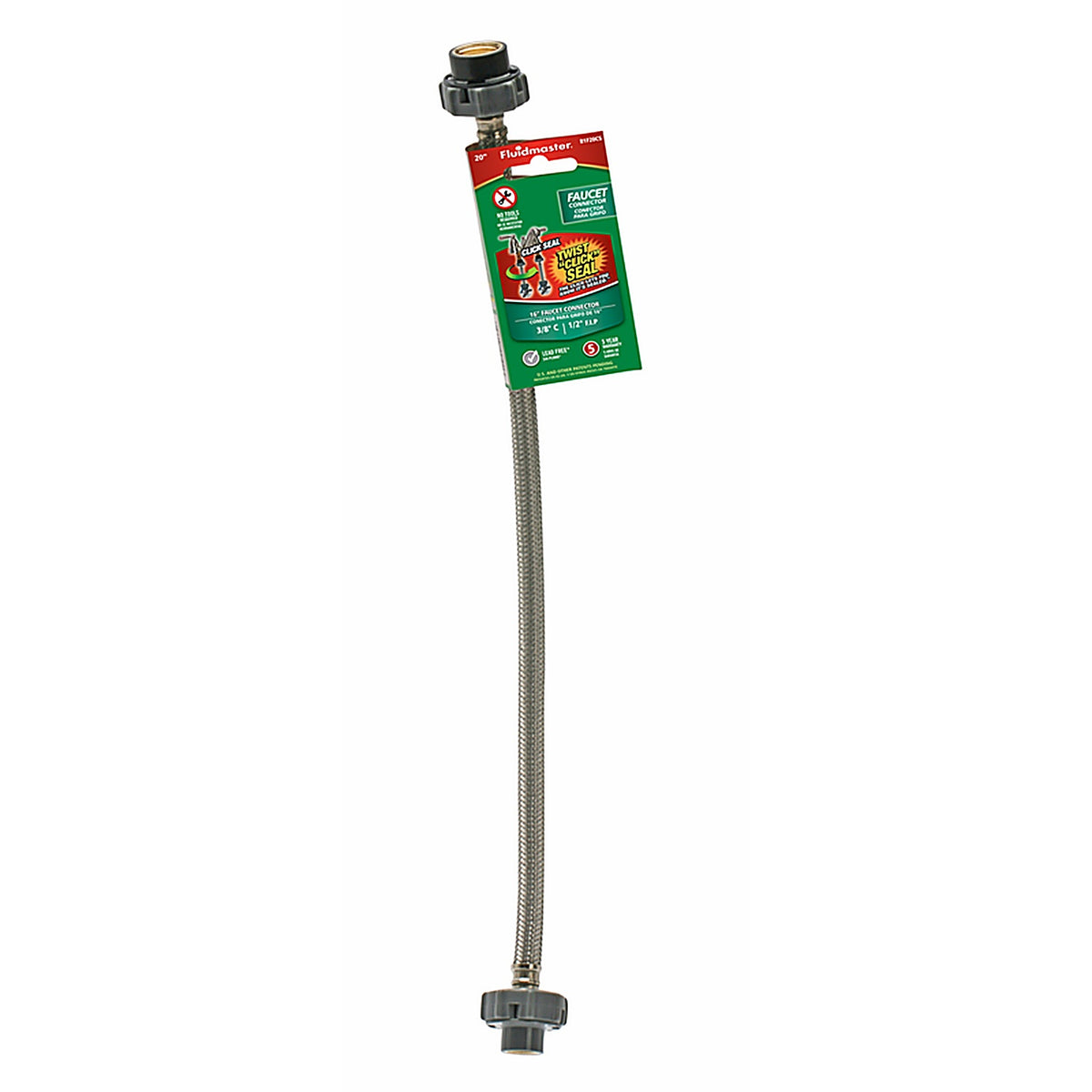 Fluidmaster - B1F30CS - 3/8 In. Compression X 1/2 In. D Fip 30 In. Stainless Steel Supply Line