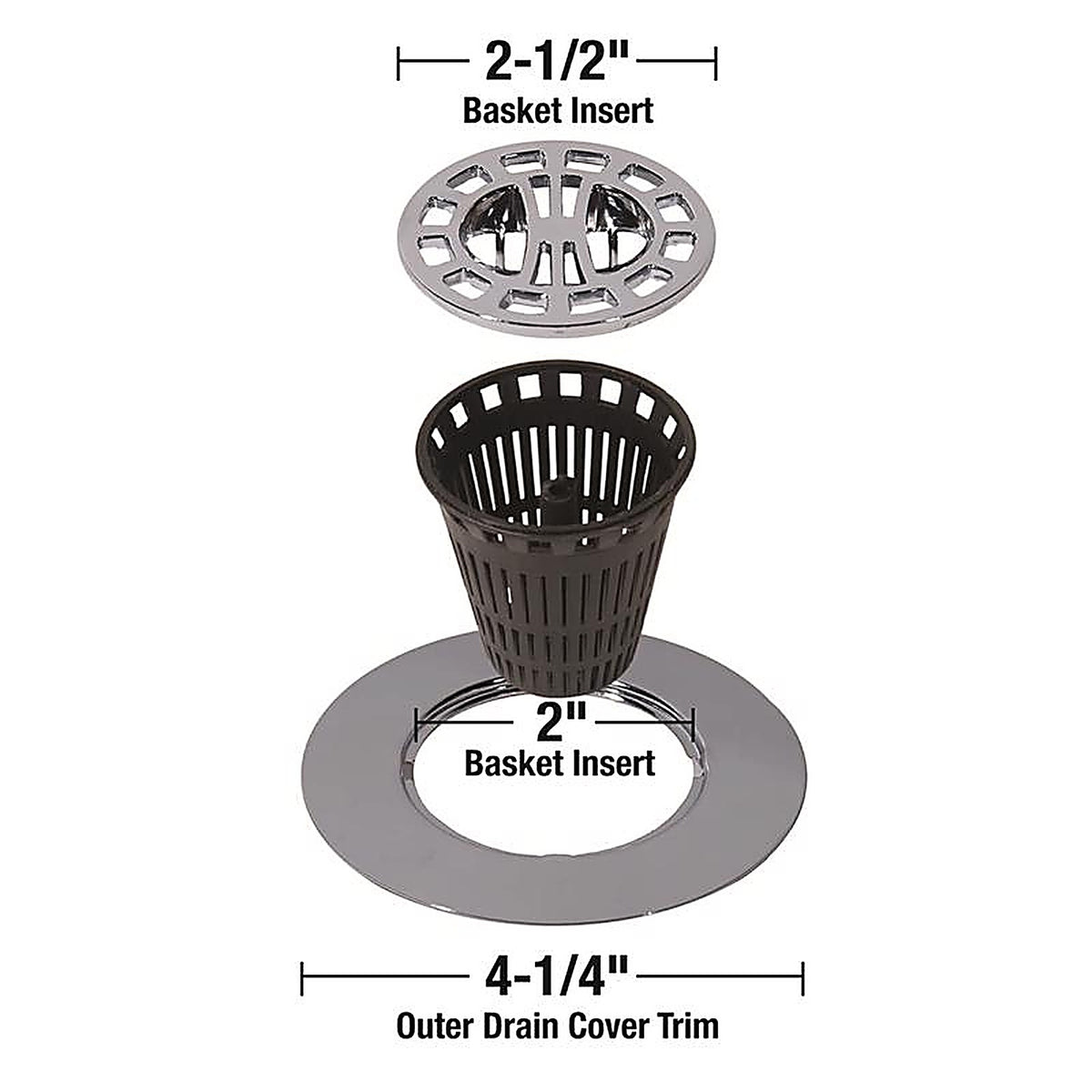 Danco - 9D00010529 - 4-1/4 In. Chrome Round Drain Grate and Cover