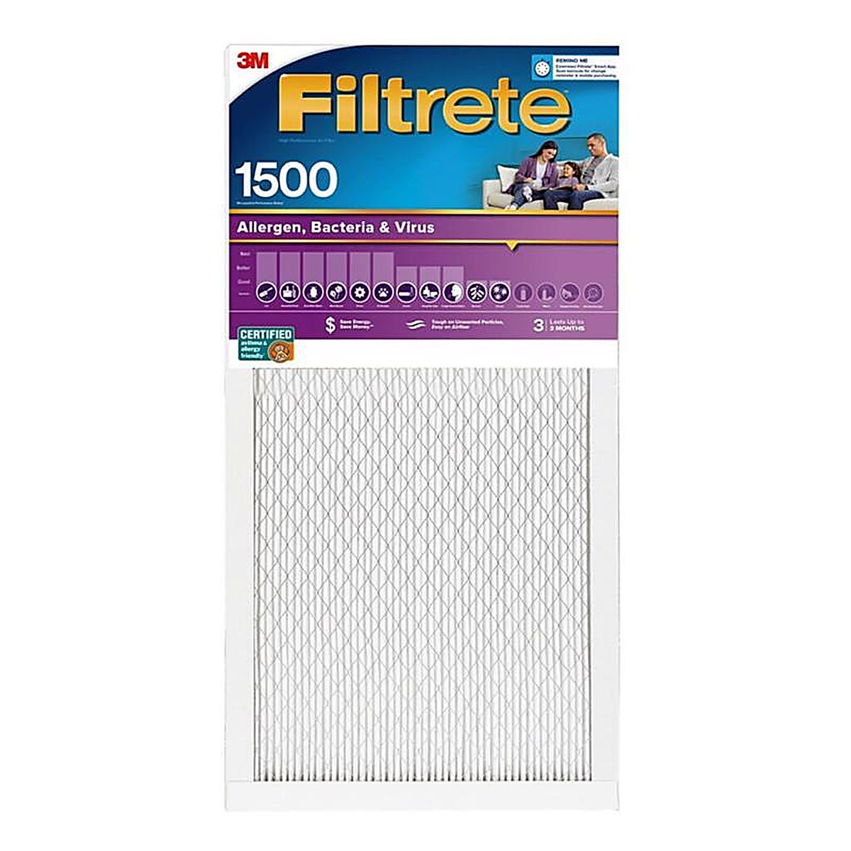 3M 2042DC-4 Filtrete 12 in. W X 30 in. H X 1 in. D 12 MERV Pleated Air Filter 1 pk