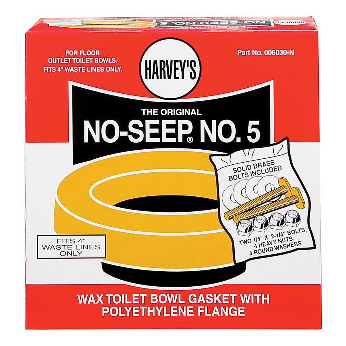 Harveys - 6030-N - Toilet Bowl Gasket with Wax & Flange Polyethylene