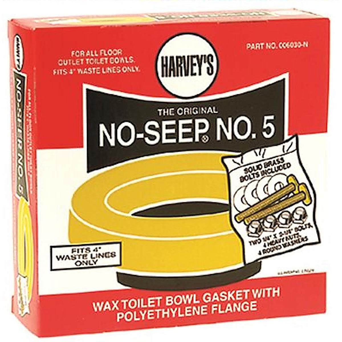 Harveys - 6030-N - Toilet Bowl Gasket with Wax & Flange Polyethylene